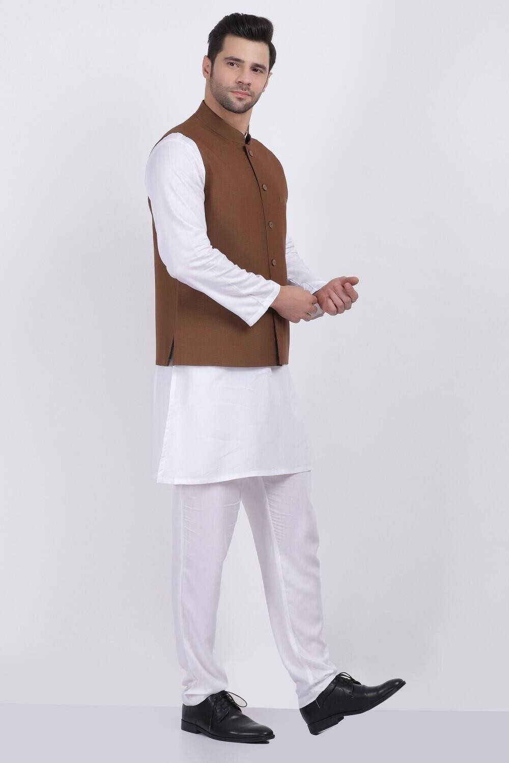 SALVATORE VEST COAT BROWN