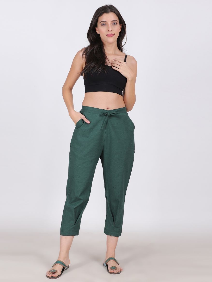 CHIC KICK ORGANIC LINEN PANT MINERAL GREEN COLOR