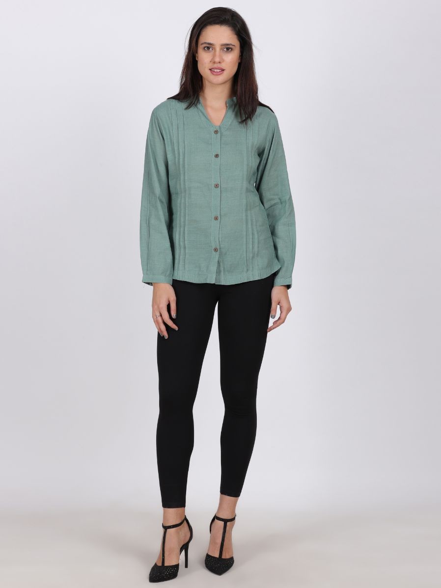 JENIFER LINEN ORGANZA TOP CASCADE COLOR