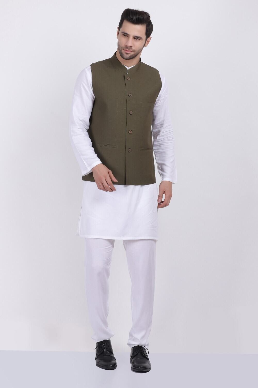 SALVATORE VEST COAT MEHNDI GREEN