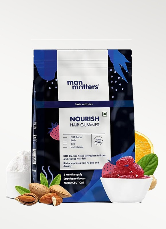Man Matters DHT Blocker Biotin Gummies for Hair & Beard