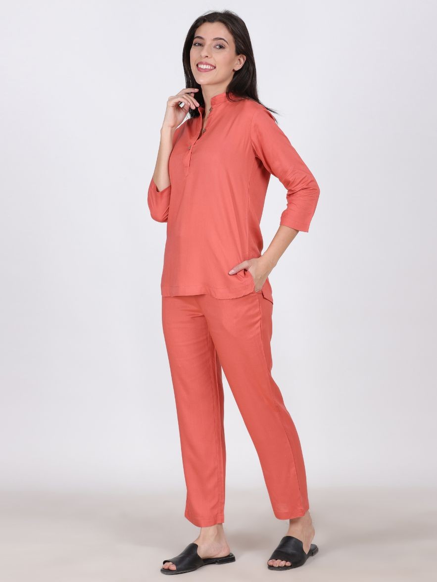 HUM ORGANIC COTTON LOUNGE WEAR MELON BABY COLOR