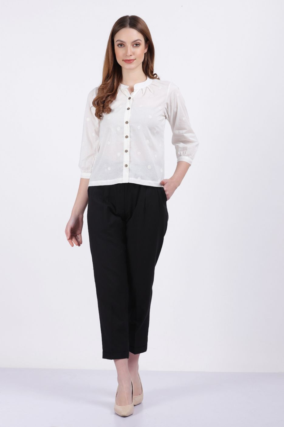 FIFI ORGANIC COTTON TOP WHITE COLOR