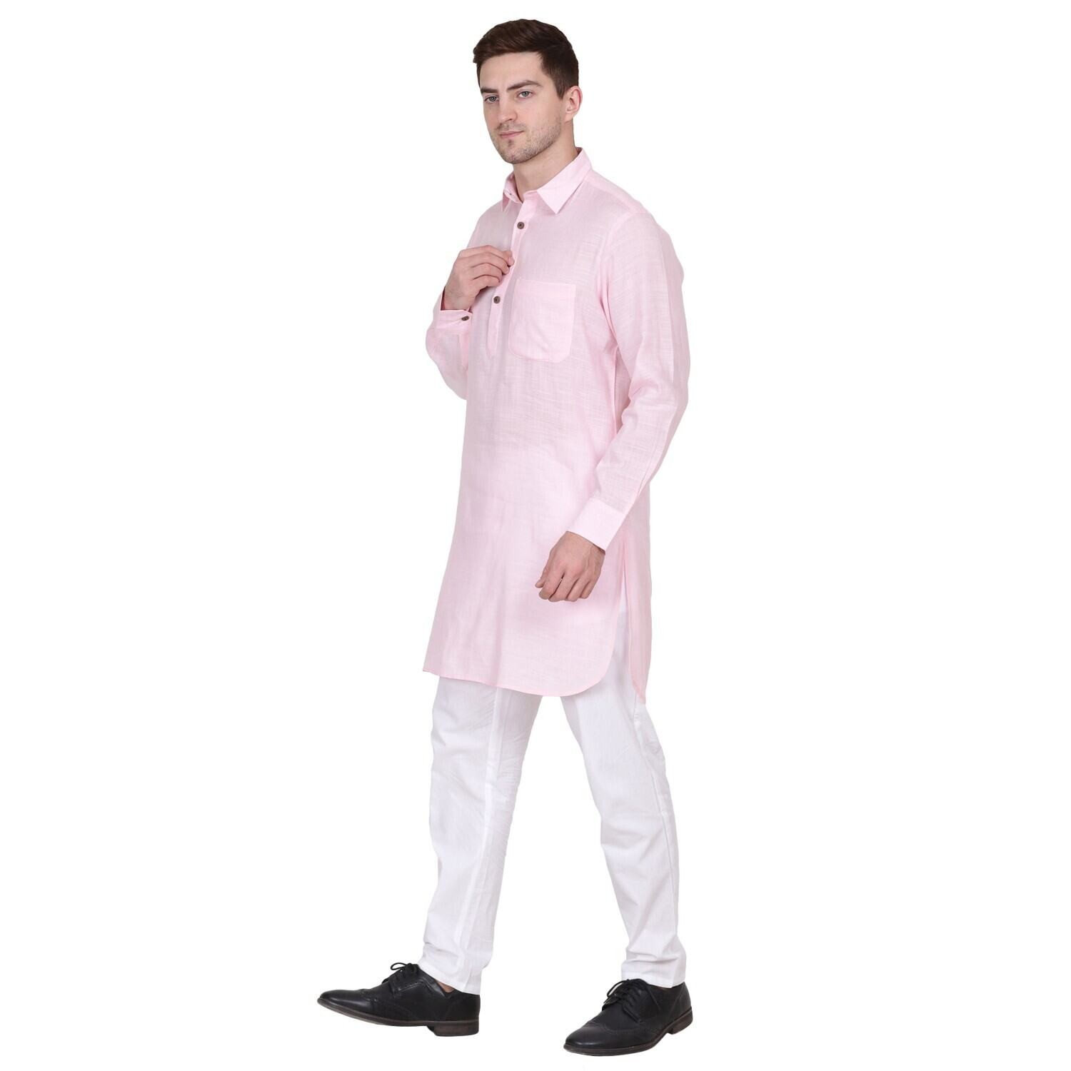MARSHALL LINEN ORGANZA PATHANI SUIT LIGHT PINK COLOR