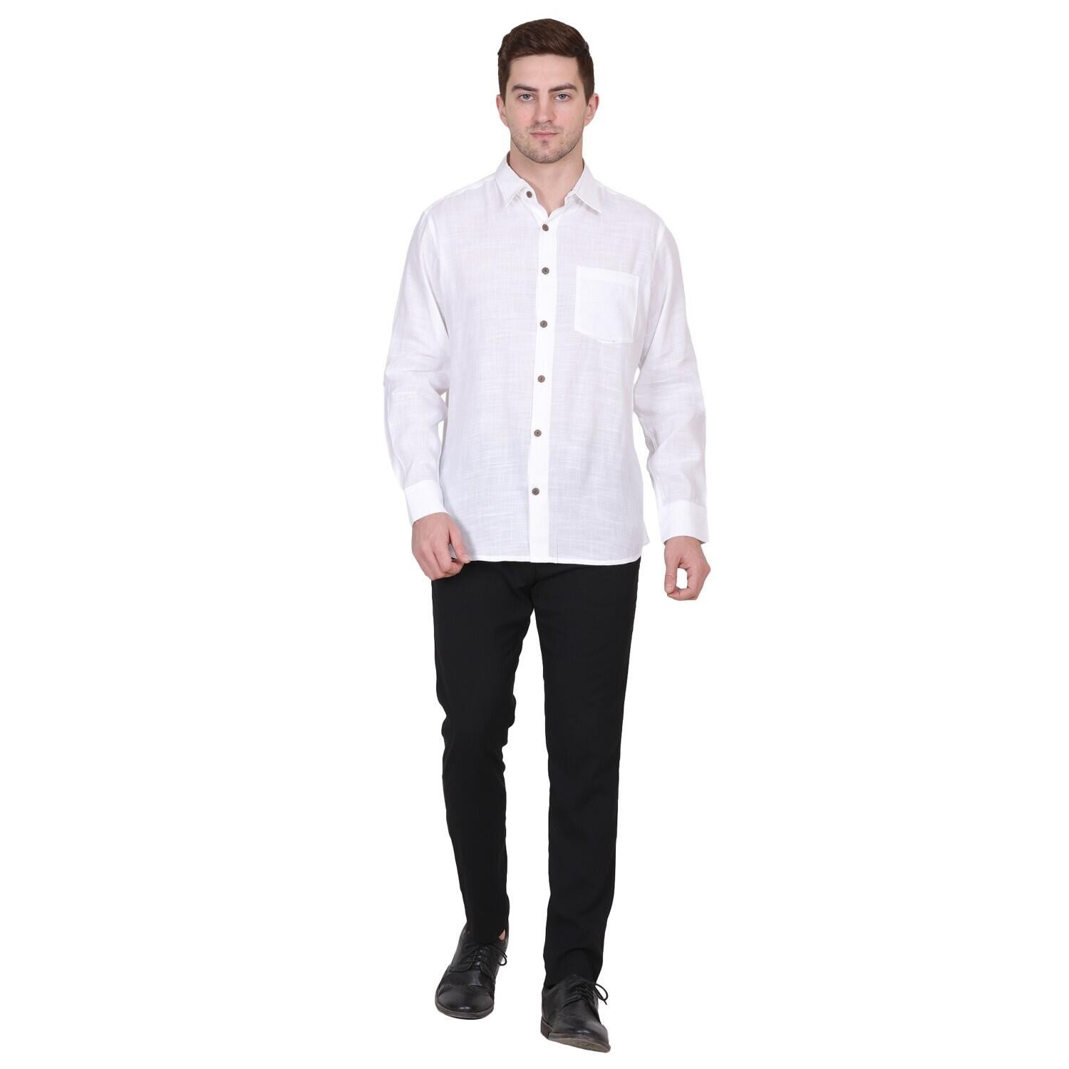 LEO LINEN ORGANZA SHIRT OFF WHITE COLOR