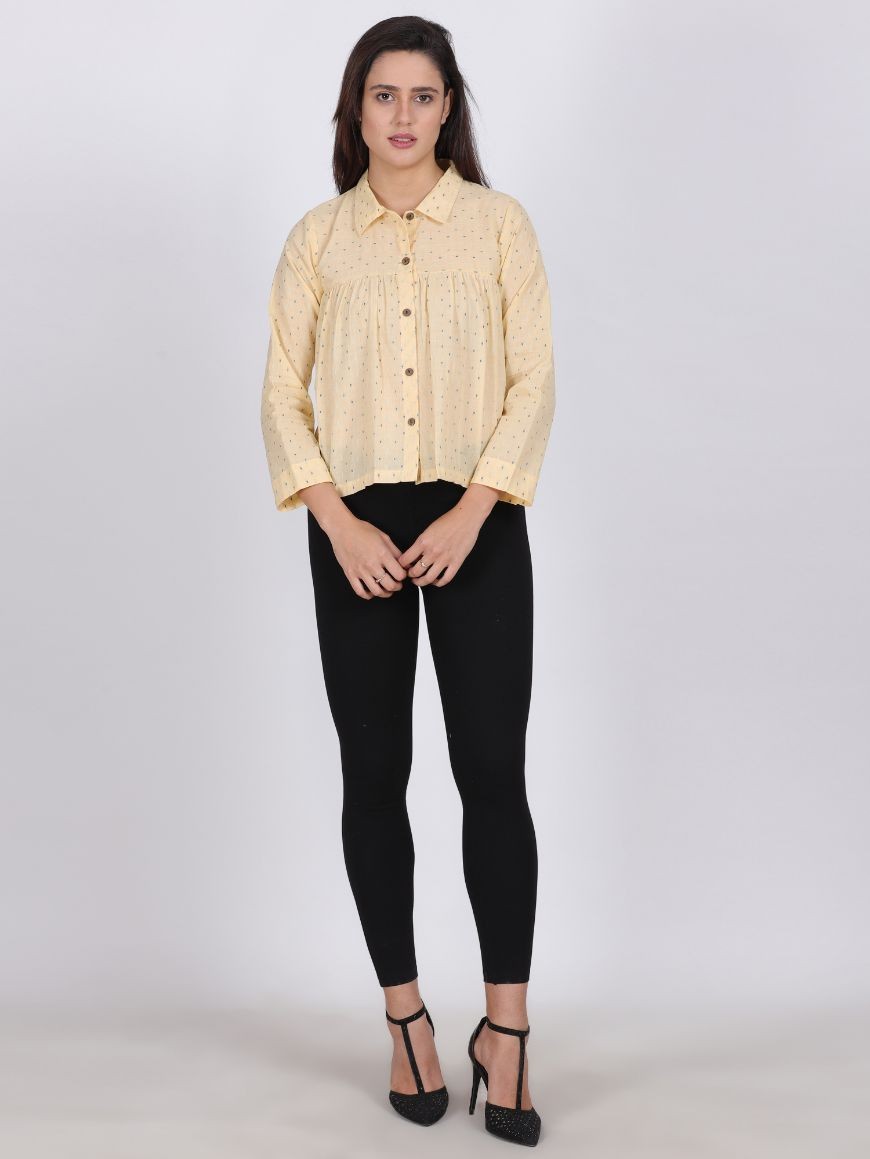 JULIE ORGANIC COTTON TOP LEMON COLOR