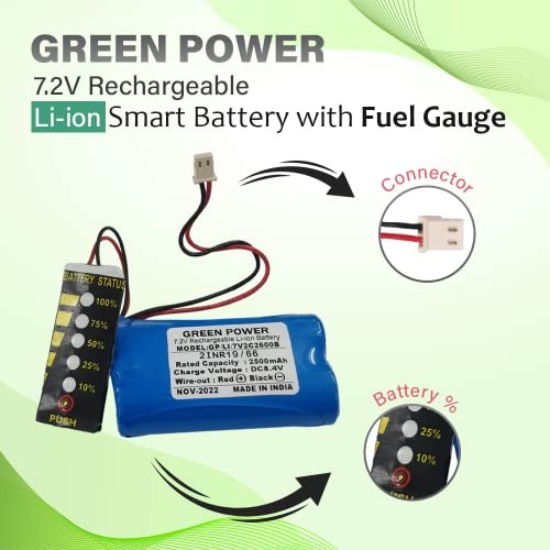 Green Power 7.2v 2500mAh Rechargeable Li-ion Battery 2500mAh